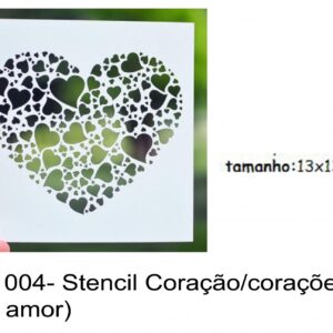 J 1004- Stencil Coração/corações (love, amor)
