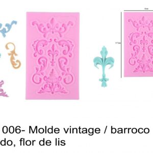 J 1006- Molde vintage / barroco aros, floreado, flor de lis