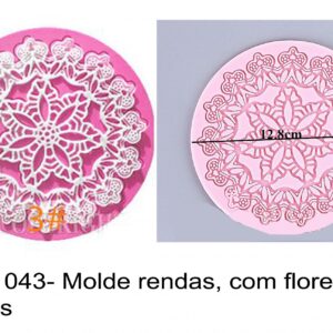 J 1043- Molde rendas, com flores e coroas, vintage lace
