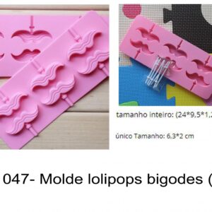 J 1047- Molde lolipops bigodes (pai) pirulito picole popsicle