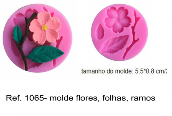 J 1065- molde flores, folhas, ramos petalas