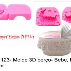 J 1123- Molde 3D berço- Bebe, baby shower
