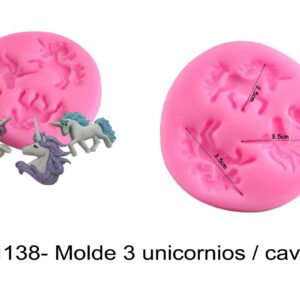 J 1138- Molde 3 unicornios / cavalos