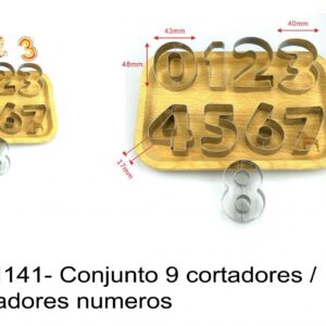 J 1141- Conjunto 9 cortades / marcadores numeros, numeração algarismos