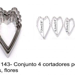 J 1143- Conjunto 4 cortadores petalas, folhas, flores
