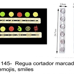 J 1145-  Regua cortador marcador com emojis, smiles
