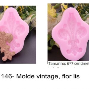 J 1146- Molde vintage, flor lis, liz