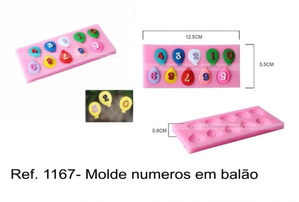 J 1167- Molde numeros em balão algarismos
