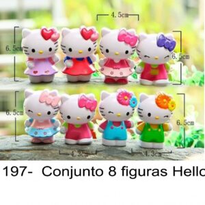 J 1197-  Conjunto 8 figuras Hello Kitty gatos