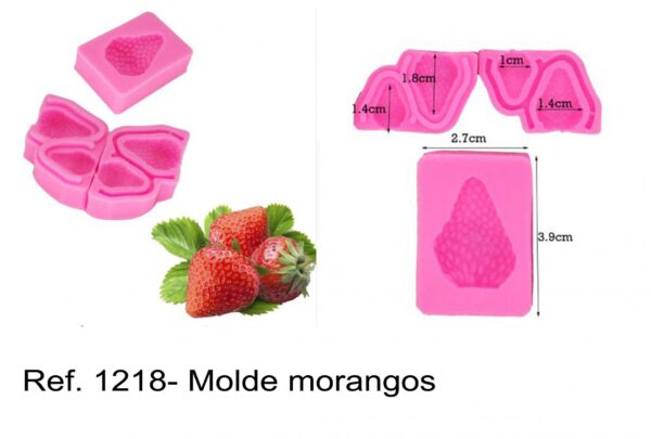 J 1218- Molde morangos (três moldes) fruta