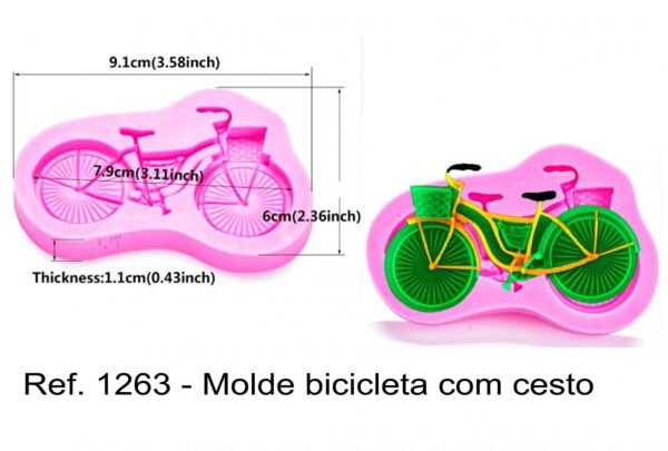 J 1263 - Molde bicicleta com cesto, ciclismo
