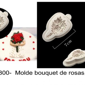 J 1300-  Molde bouquet de rosas, flores