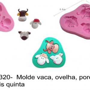J 1320-  Molde vaca, ovelha, porco, animais quinta