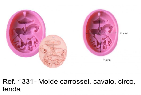 J 1331- Molde carrossel, cavalo, circo, tenda