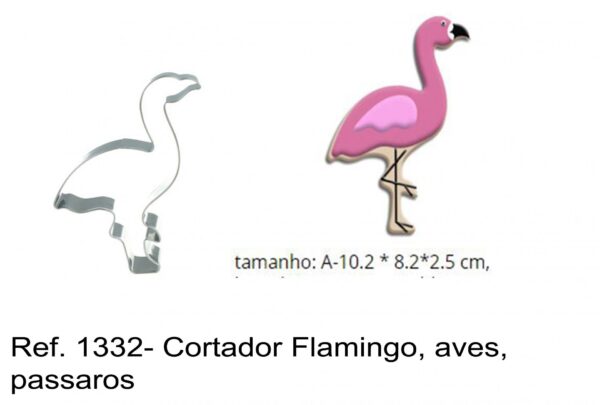 J 1332- Cortador Flamingo, aves, passaros