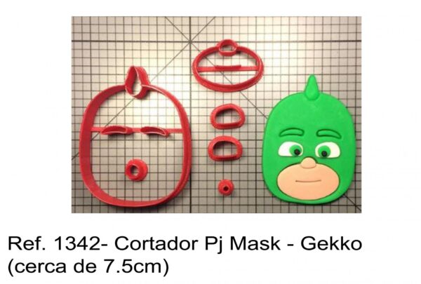 J 1342- Cortador Pj Mask - Gekko (cerca de 7.5cm)