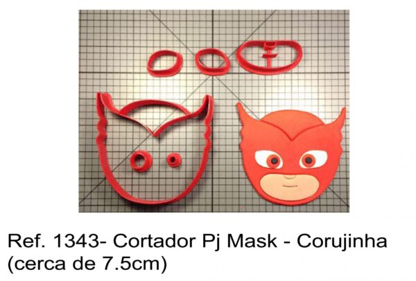 J 1343- Cortador Pj Mask - Corujinha (cerca de 7.5cm)