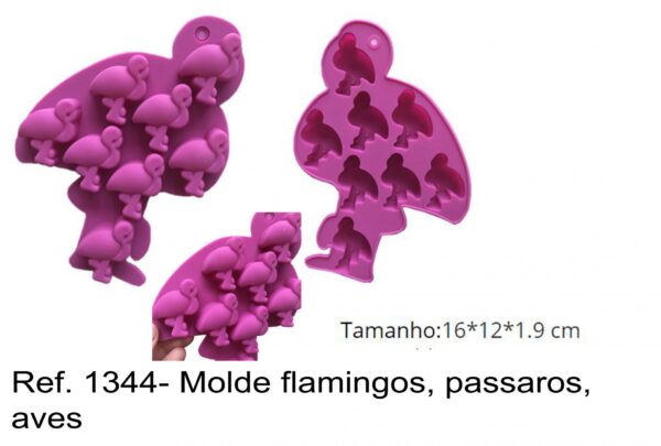 J 1344- Molde flamingos, passaros, aves