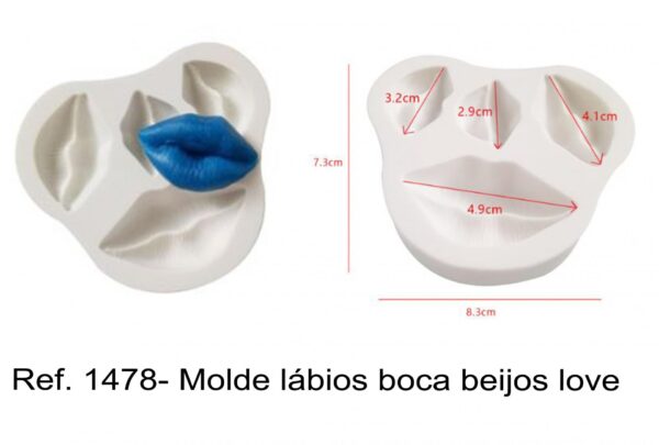 J 1478- Molde lábios bocas beijos love