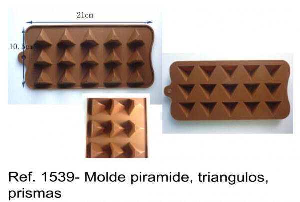 J 1539- Molde piramide, triangulos, prismas cachabon