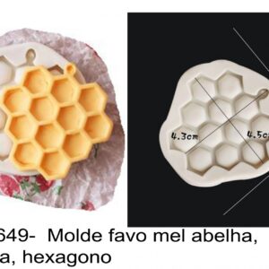 J 1649-  Molde favo mel abelha, colmeia, hexagono