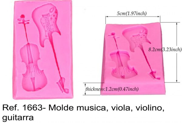 J 1663- Molde musica, viola, violino, guitarra  instrumentos musicais