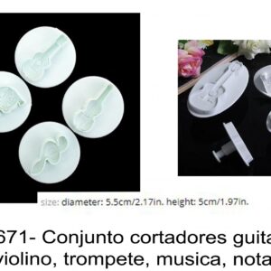 J 1671- Conjunto cortadores guitarra, viola, violino, trompete, musica, nota  instrumentos musicais