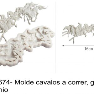 J 1674- Molde cavalos a correr, galope, unicornio