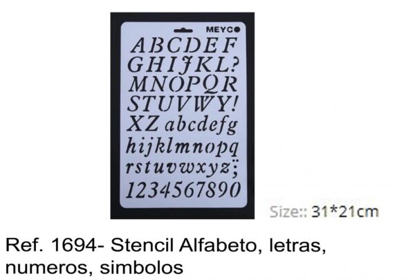 J 1694- Stencil Alfabeto, letras, numeros, simbolos algarismos