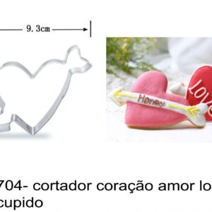 J 1704- cortador coração amor love setas cupido