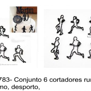 J 1783- Conjunto 6 cortadores running, atletismo, desporto, silhuetas joging corrida