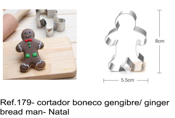 J 179- cortador boneco gengibre/ ginger bread man- Natal