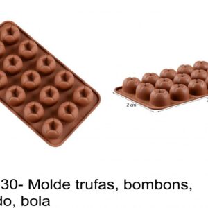 J 1830- Molde trufas, bombons, redondo, bola