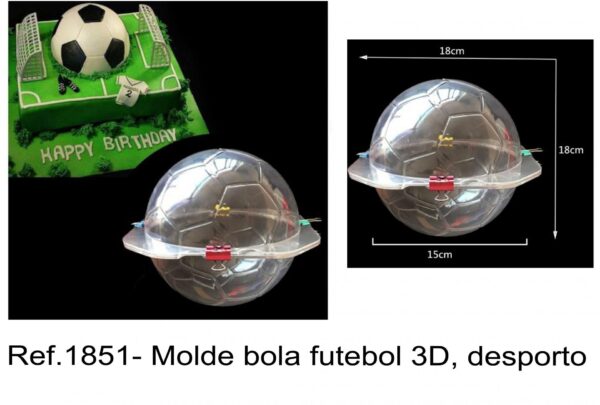 J 1851- Molde bola futebol 3D, desporto