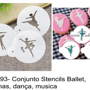 J 1893- Conjunto Stencils Ballet, bailarinas, dança, musica