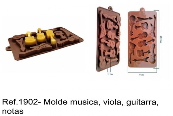 J 1902- Molde musica, viola, guitarra, notas  instrumentos musicais