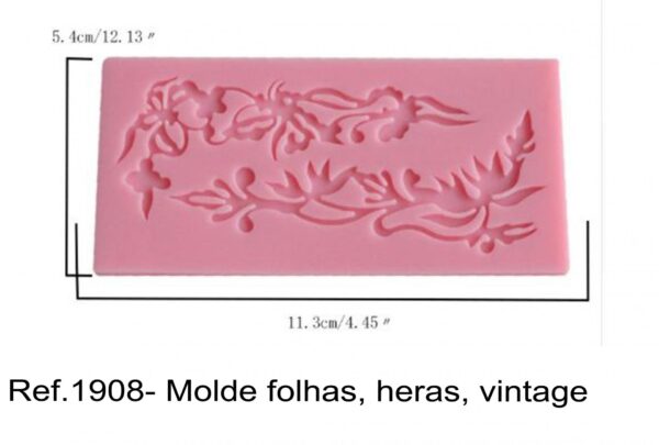 J 1908- Molde folhas, heras, vintage trepadeira