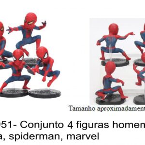 J 1951- Conjunto 4 figuras homem aranha, spiderman, marvel avengers