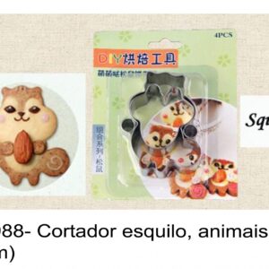 J 1988- Cortador esquilo, animais (cerca de 7cm)
