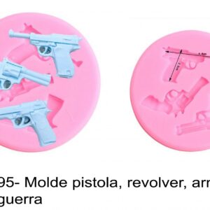 J 2095- Molde pistola, revolver, armas, balas, guerra