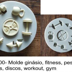 J 2100- Molde ginásio, fitness, pesos, halteres, discos, workout, gym