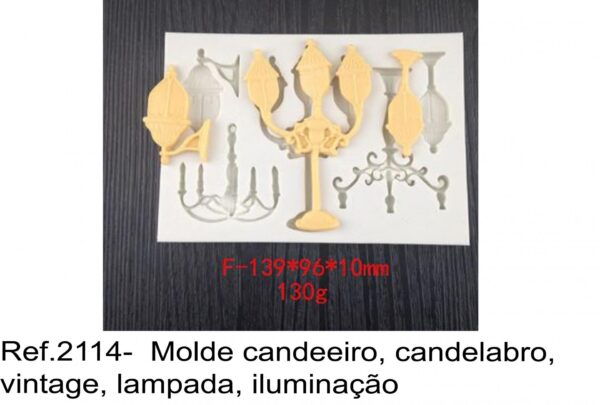 J 2114-  Molde candeeiro, candelabro, vintage, lampada, iluminação