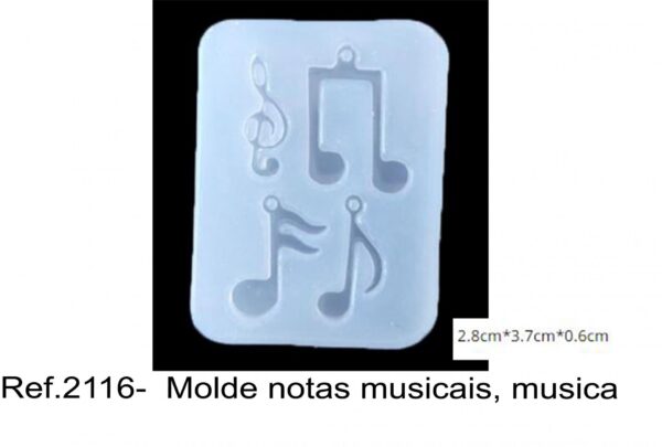 J 2116-  Molde notas musicais, musica