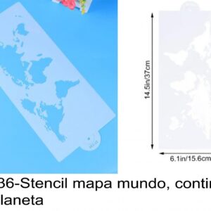 J 2136-Stencil mapa mundo, continentes, terra, planeta mapa mundi