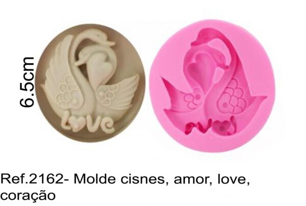 J 2162- Molde cisnes, amor, love, coração