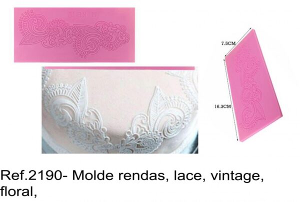 J 2190- Molde rendas, lace, vintage, floral,