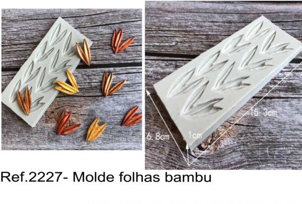 J 2227- Molde folhas bambu  tropical tropicais
