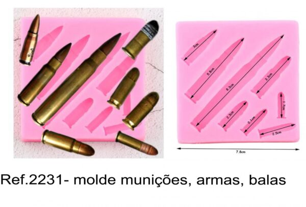 J 2231- molde munições, armas, balas