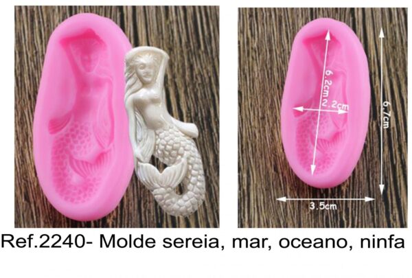 J 2240- Molde sereia, mar, oceano, ninfa