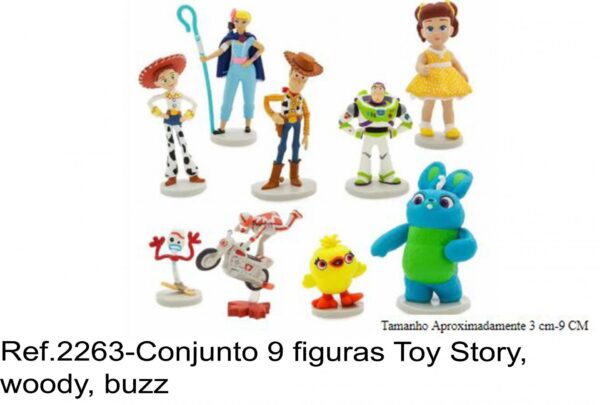 J 2263-Conjunto 9 figuras Toy Story, woody, buzz